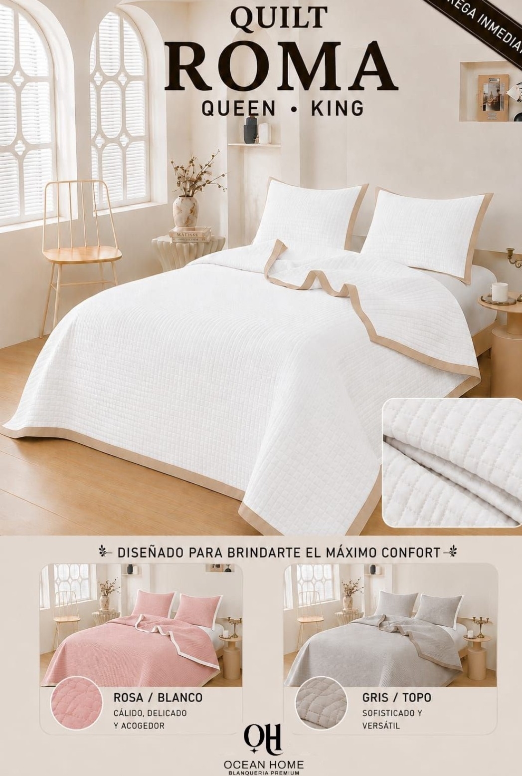 Cubrecama con Fundas de Almohada Queen - Imagen 4