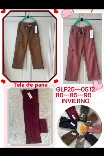 Pantalon Cargo de Niña con Piel por Dentro