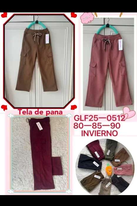 Pantalon Cargo de Niña con Piel por Dentro