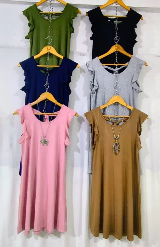 Vestido con  Manga Bolado y Lazo en la Espalda