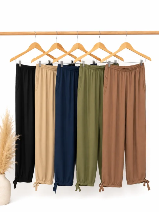 Pantalón de Lino con Frunce en Botapie