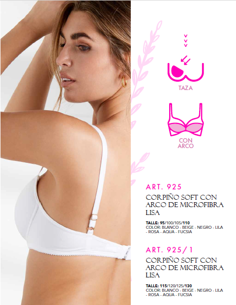 Corpiño Taza Soft con Aro de Microfibra Lisa Talles Especiales Art. 925 Yamiel - 925.png