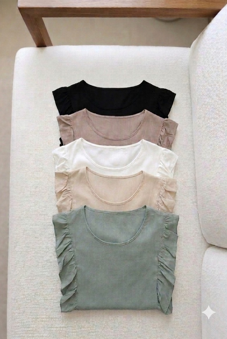 Blusa de Lino Liso C/volados - Imagen 2