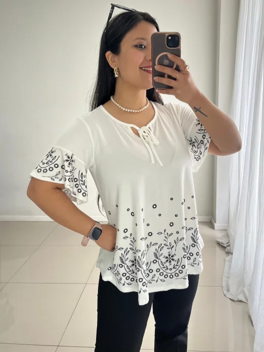 Remera Evase con Lazo.