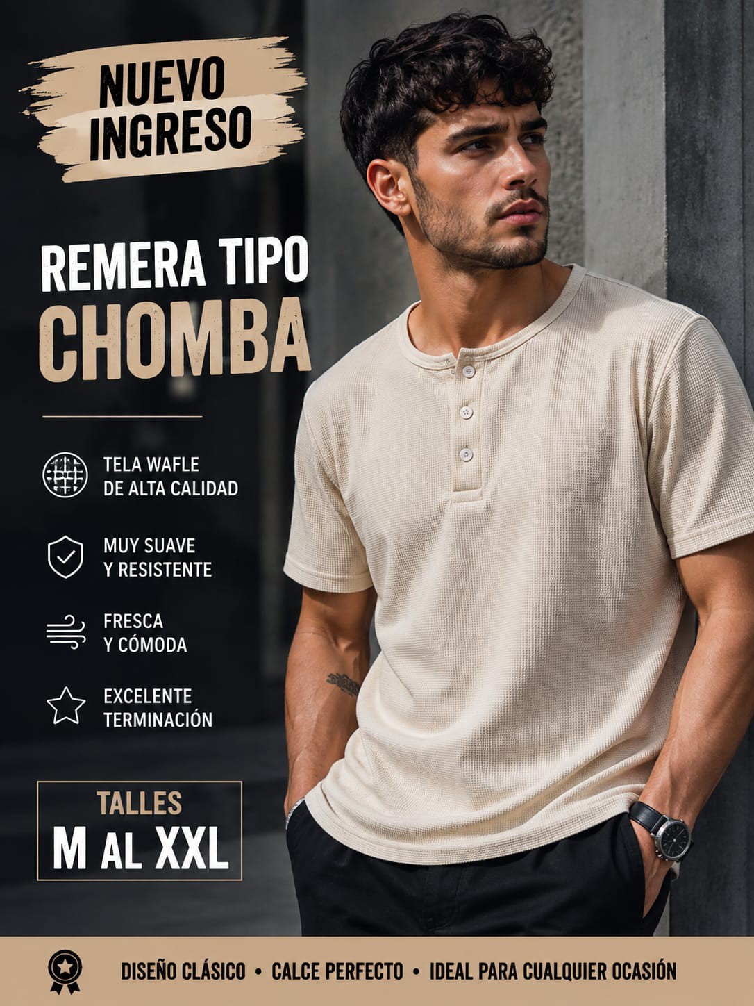 Remeras Hanley Tela Wafle - Imagen 3