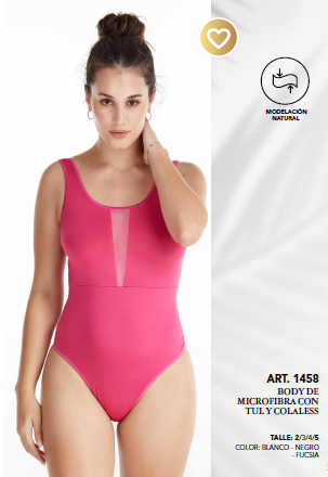 Body de Microfibra y Tul en Escote Art. 1458 Yamiel - 1458F.png