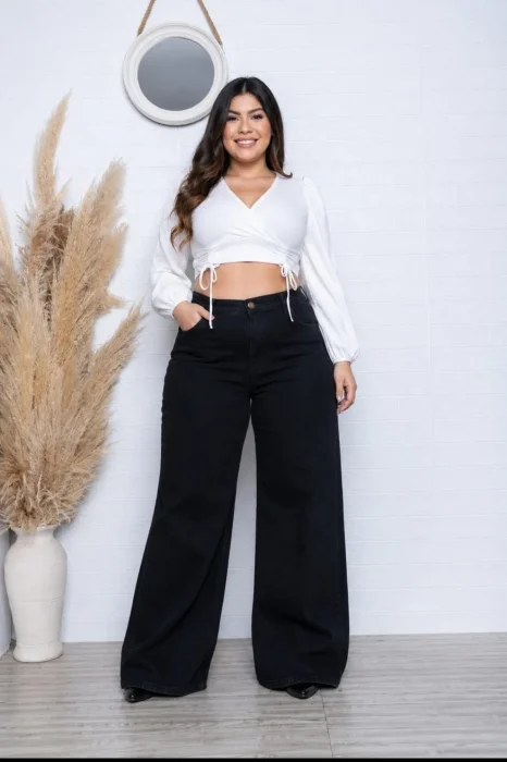 Wide Leg Negro Liso