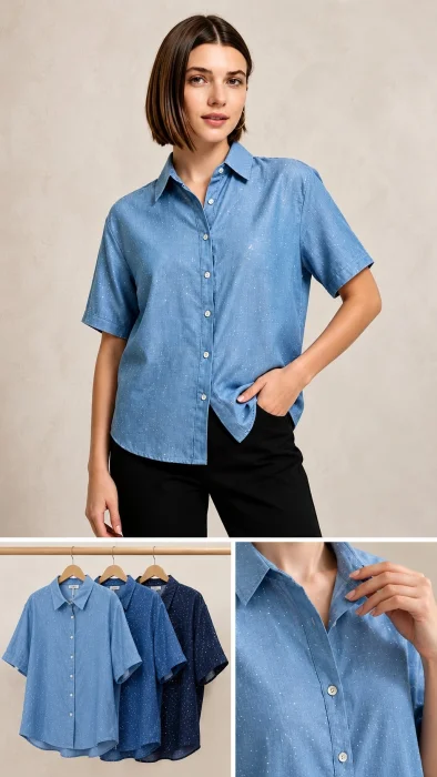 Camisa Jean con Brillo