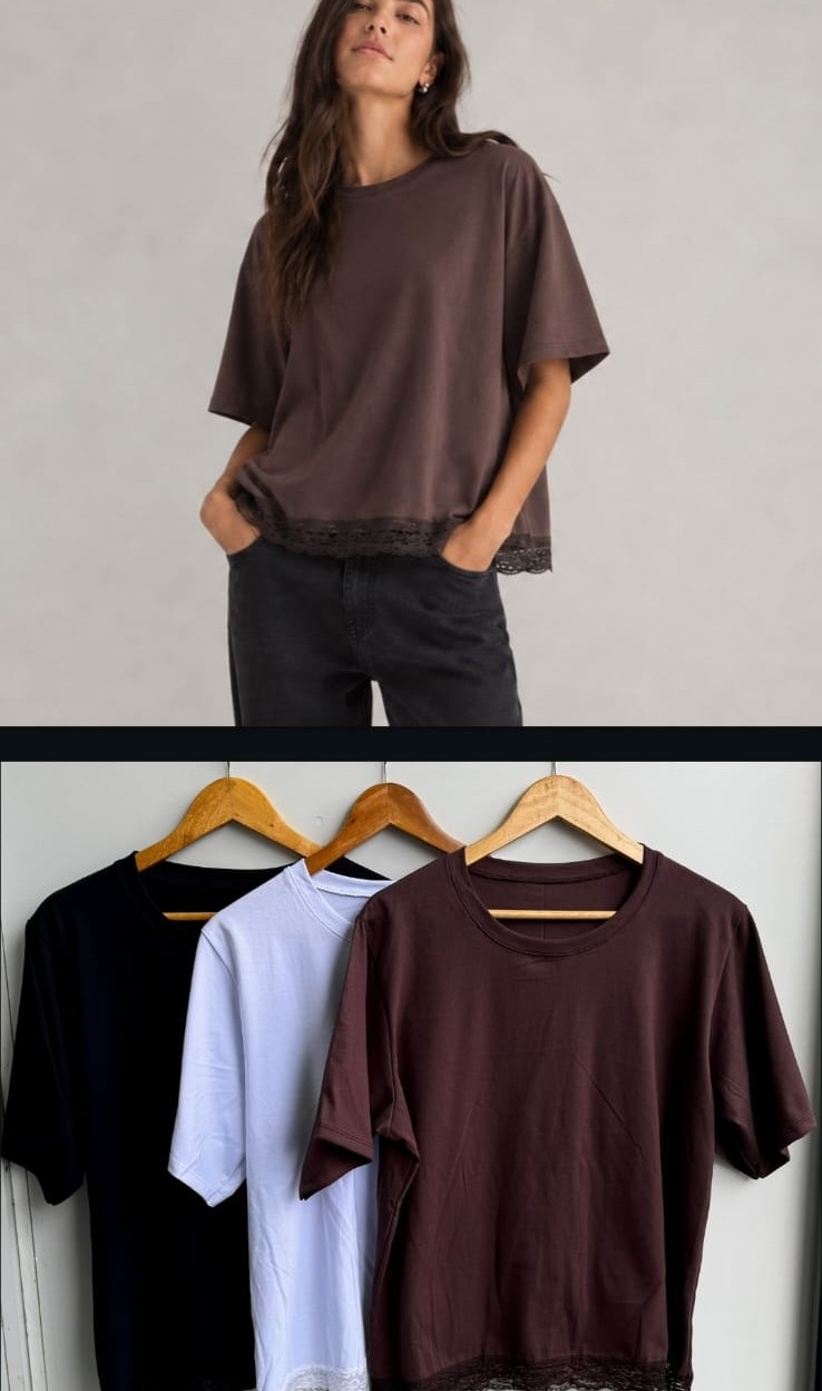 Remera Puntilla ( 100%algodon Yersey ) - Imagen 4