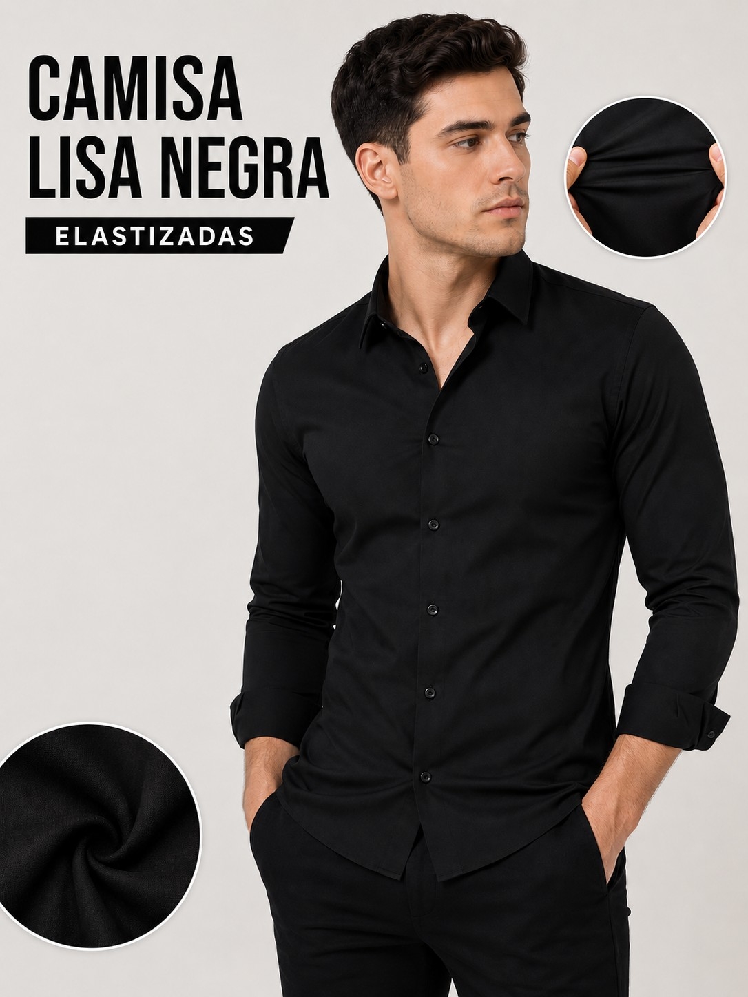 Camisas Lisa Elastizada - Imagen 2