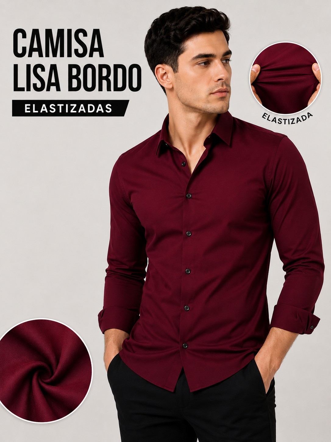 Camisas Lisa Elastizada - Imagen 3