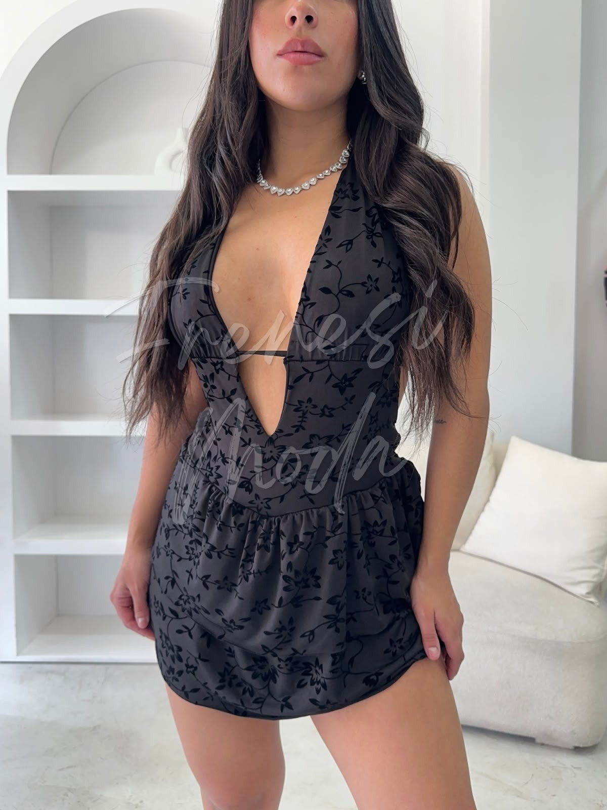 Vestido+ Short Pollera  Lycra con Flock - Imagen 2