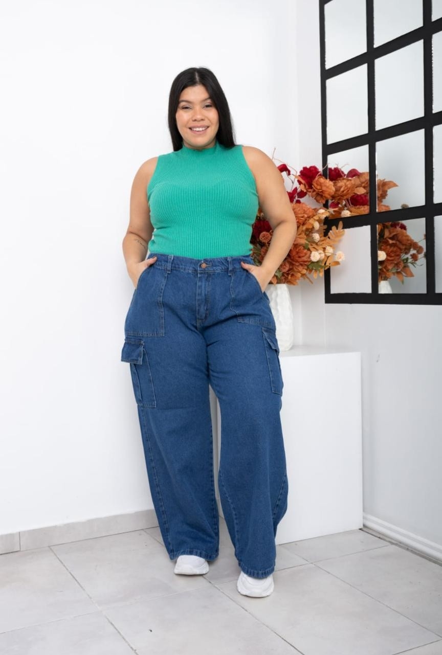 Jeans Wide Leg Ston Cargo - Imagen 3