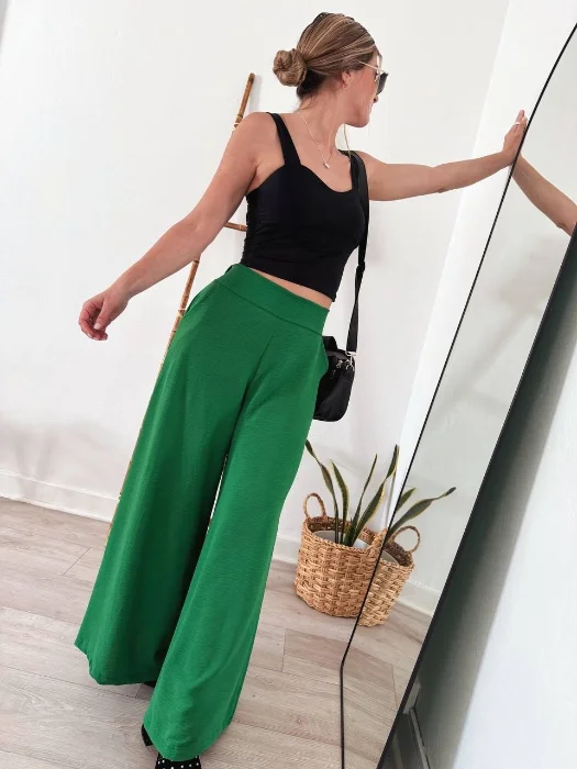 Maxi Palazo Lino Cintura Ancha