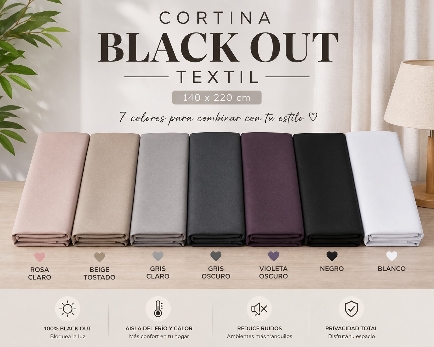 Cortina Black Out Textil - Imagen 4