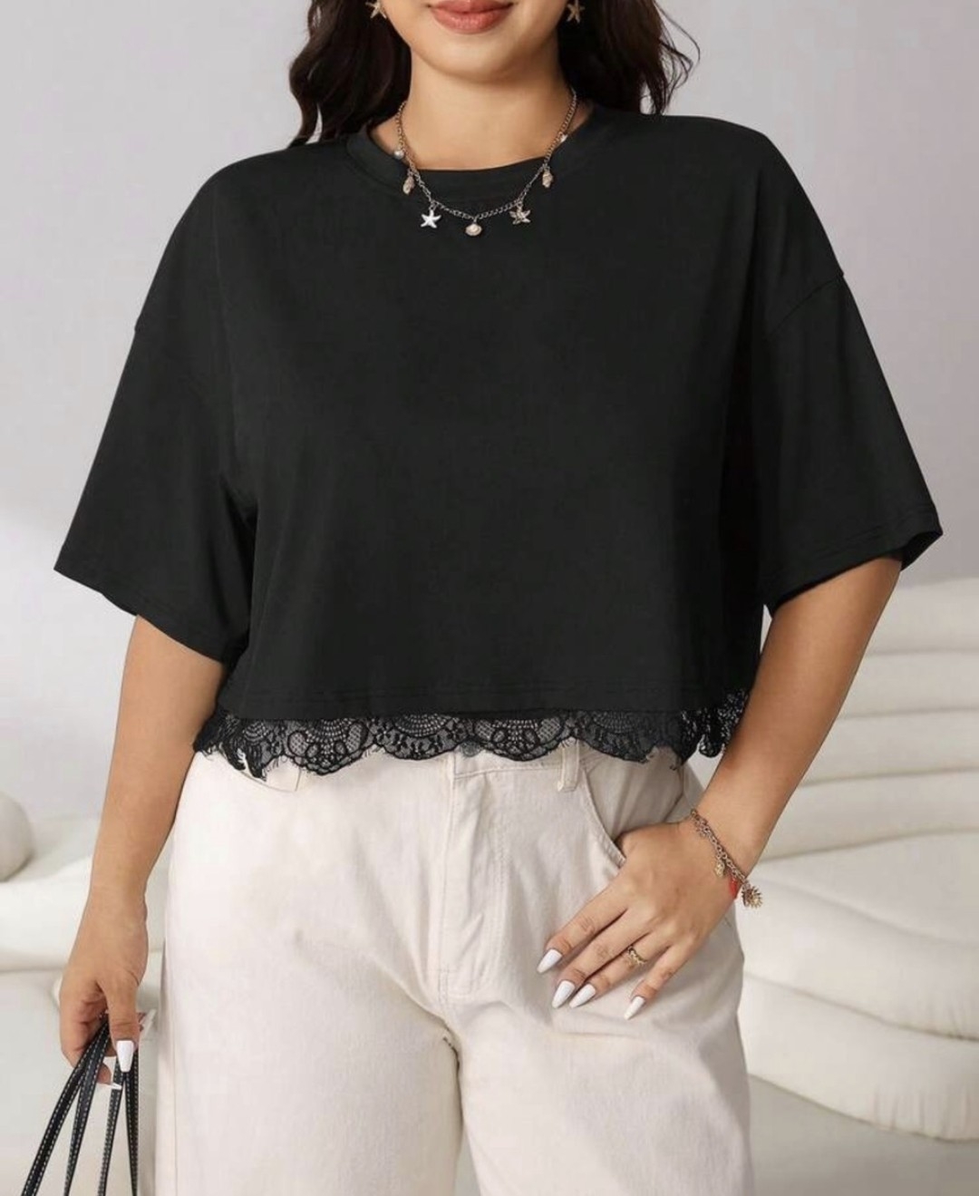 Remera Oversize Puntilla - Imagen 4