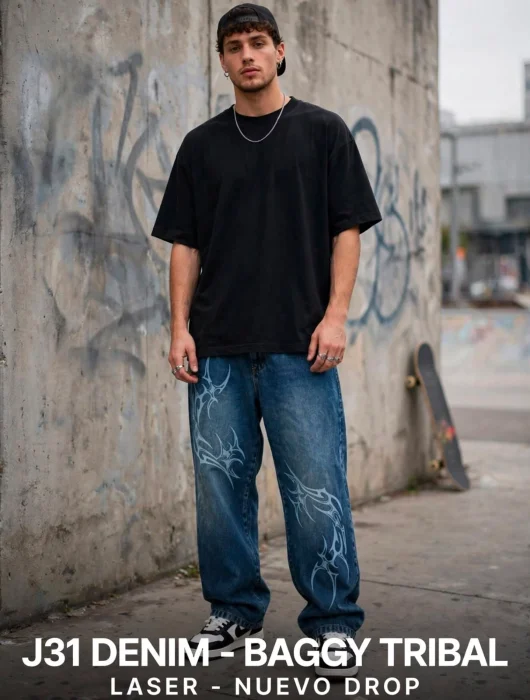 Baggy Láser Tribal Curvo
