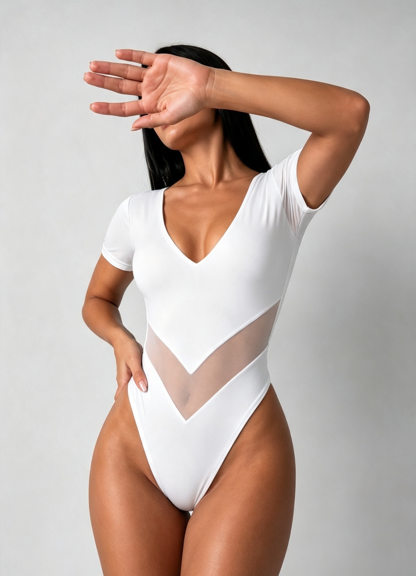 Body Tull Escote V Talle M - Imagen 3