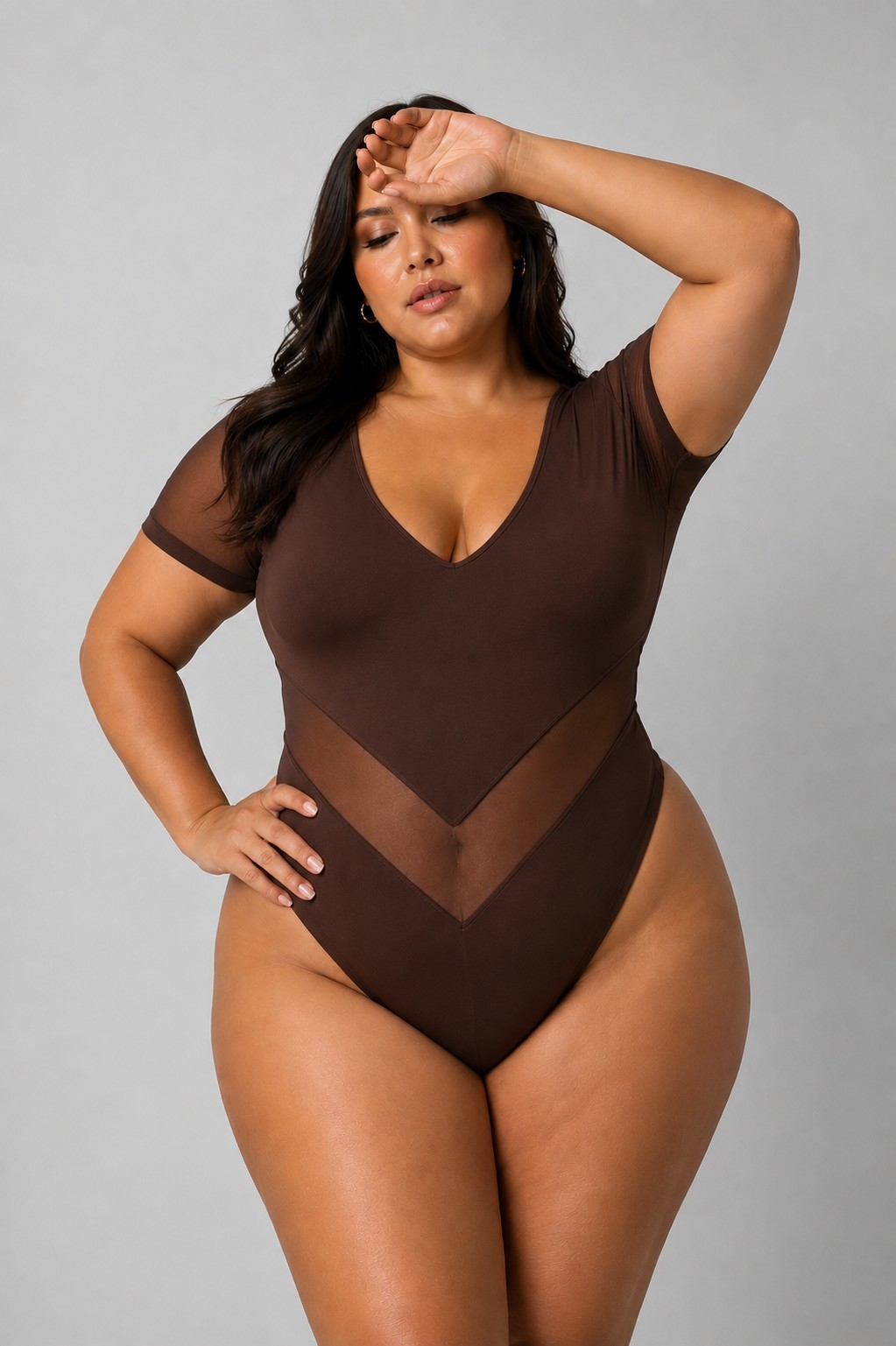 Body Escote V Tull Curvy - Imagen 2