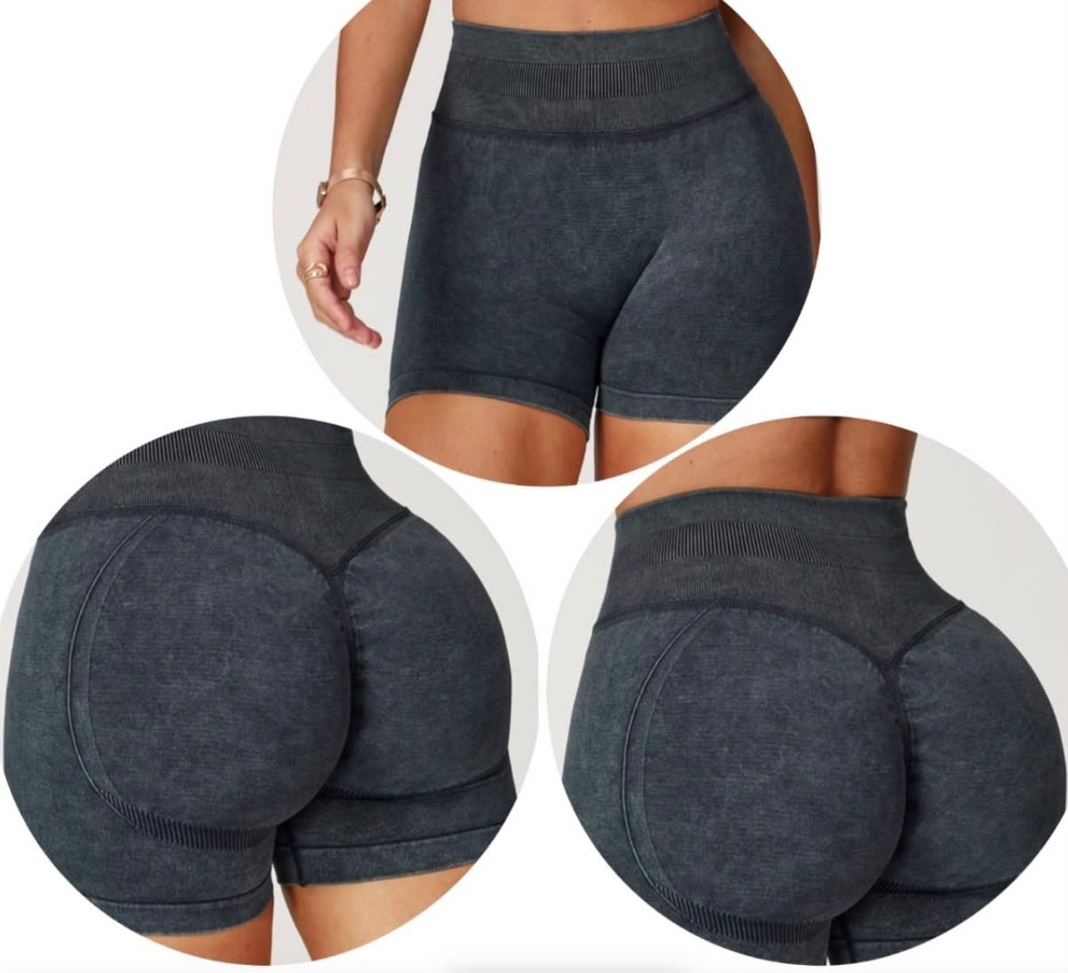 Hermoso Short Prelavado Corte Corazon, Total Black - Imagen 8