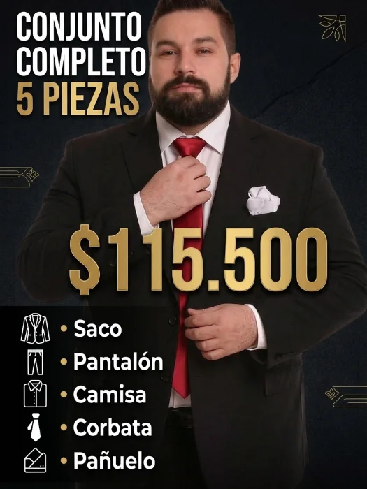 Promo Traje Completo Talle Especial 5 Piezas