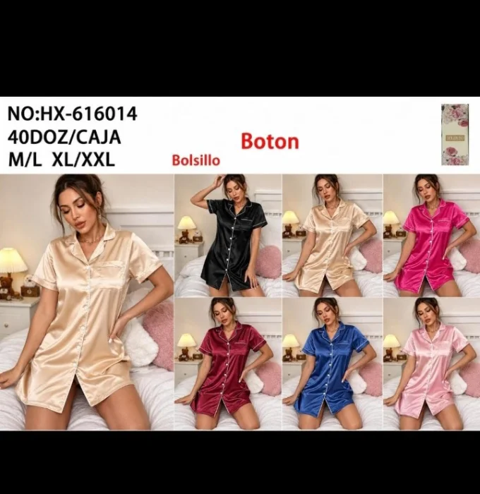 Vestido Pijama Satén Art 616014