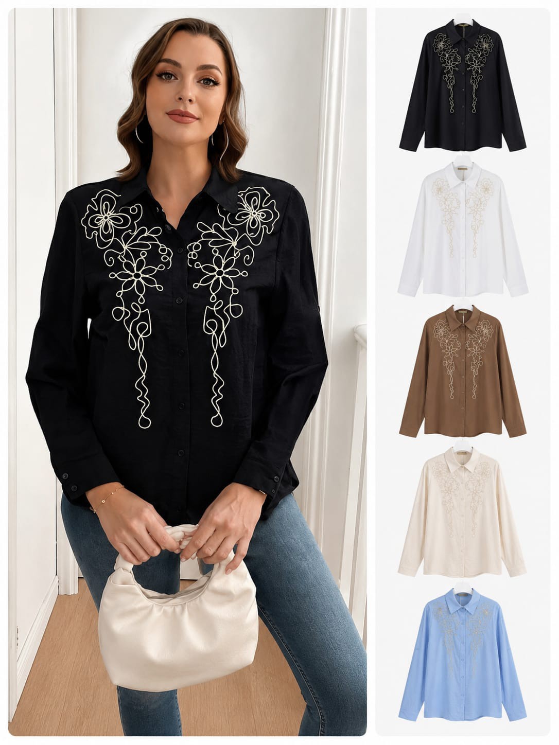 Camisa Lino Importada Talle Especial - Imagen 2