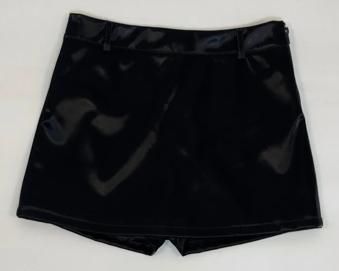 Pollera Short, Negro Metalizado.