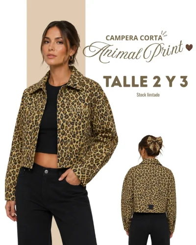 Campera Corta Animal Print