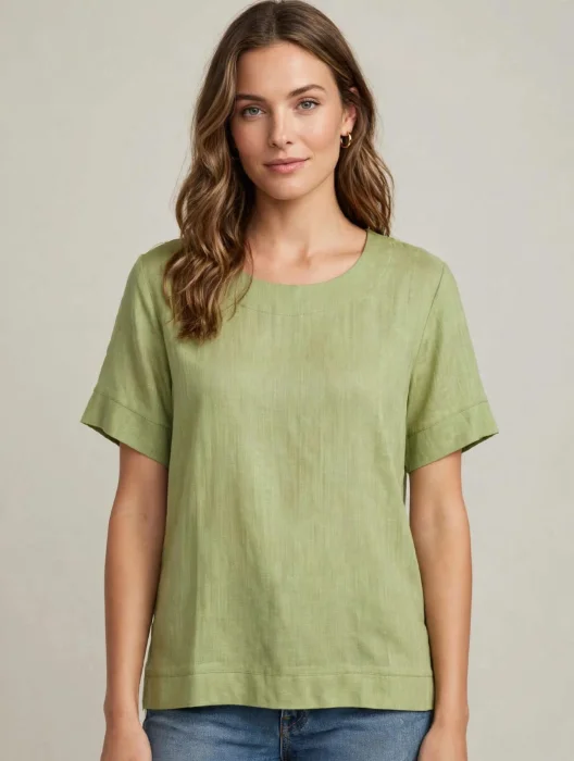 Remera Cuello Redondo de Lino