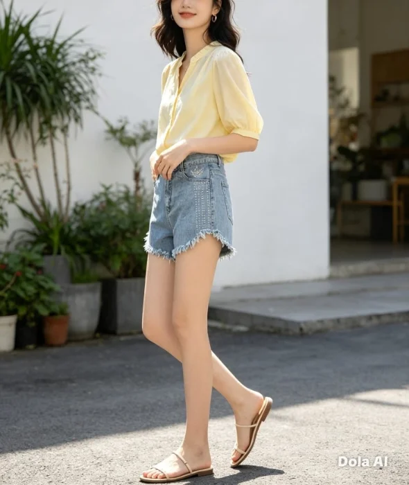 Shorts Jeans con Estras