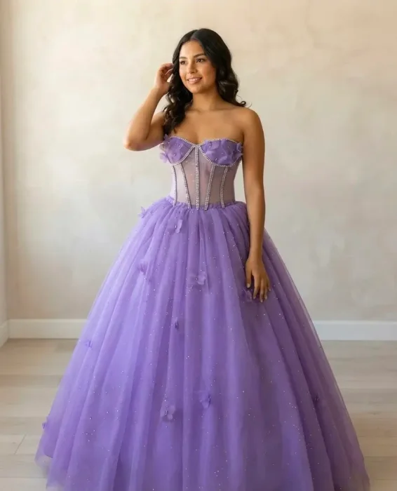 Vestido de 15 Años Violeta Lavanda