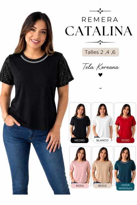 Remera Catalina con Brillo