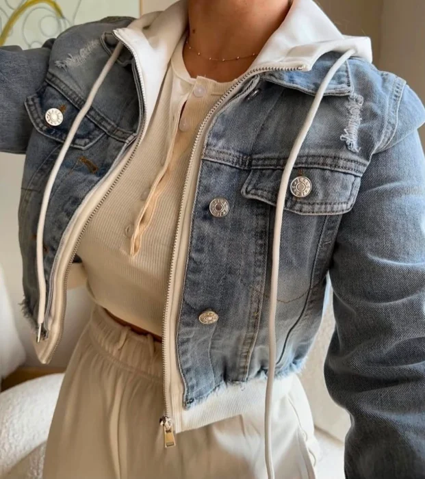 Campera Denim con  Capucha