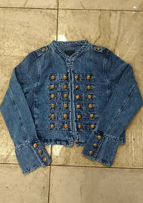 Campera Napoleón Color Azul Denim Rigido