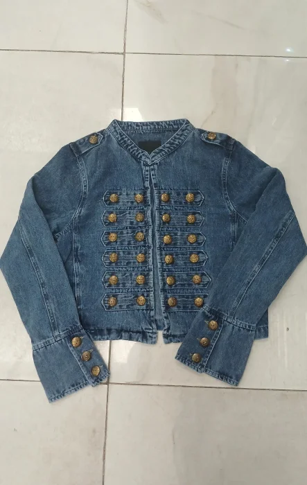Campera Napoleón Color Azul Denim Rigido