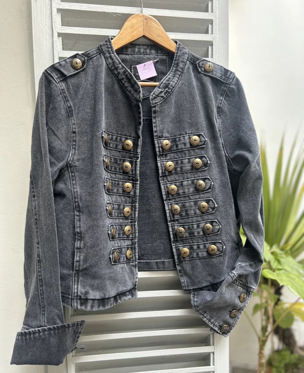 Chaqueta Napoleón  Denim Rigido - Imagen 2