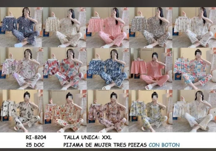 Pijamas Camiseros 3 Piezas