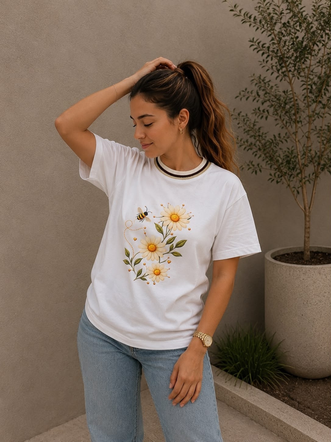 Remera Dama Estampada Cuello Multicolor - Imagen 4