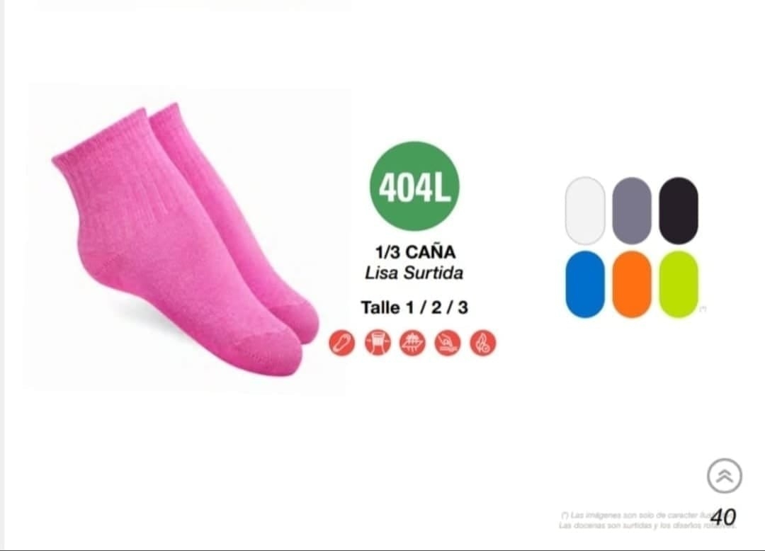 (art:404l) Elemento Medias Niñ@s 1/3 Caña  Lisas - Imagen 3