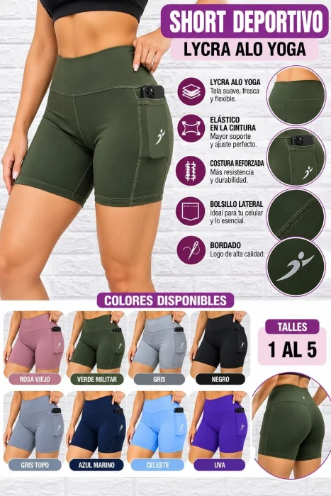 Short Deportivo Costura Bordado