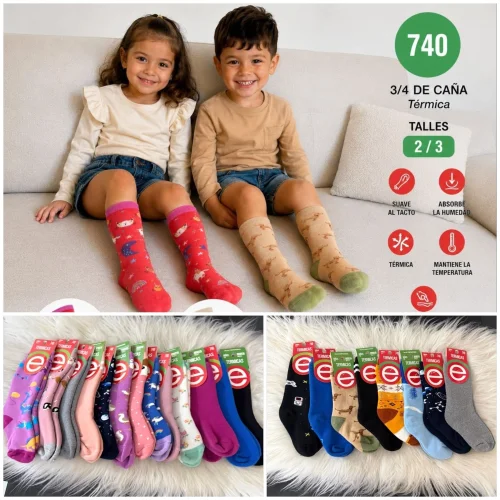 (art:740)elemento Termica Niñ@s 3/4 Caña Medias Estampadas