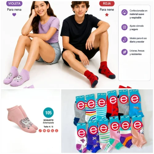 (art:105)elemento Soquete Juvenil Unisex Estampado