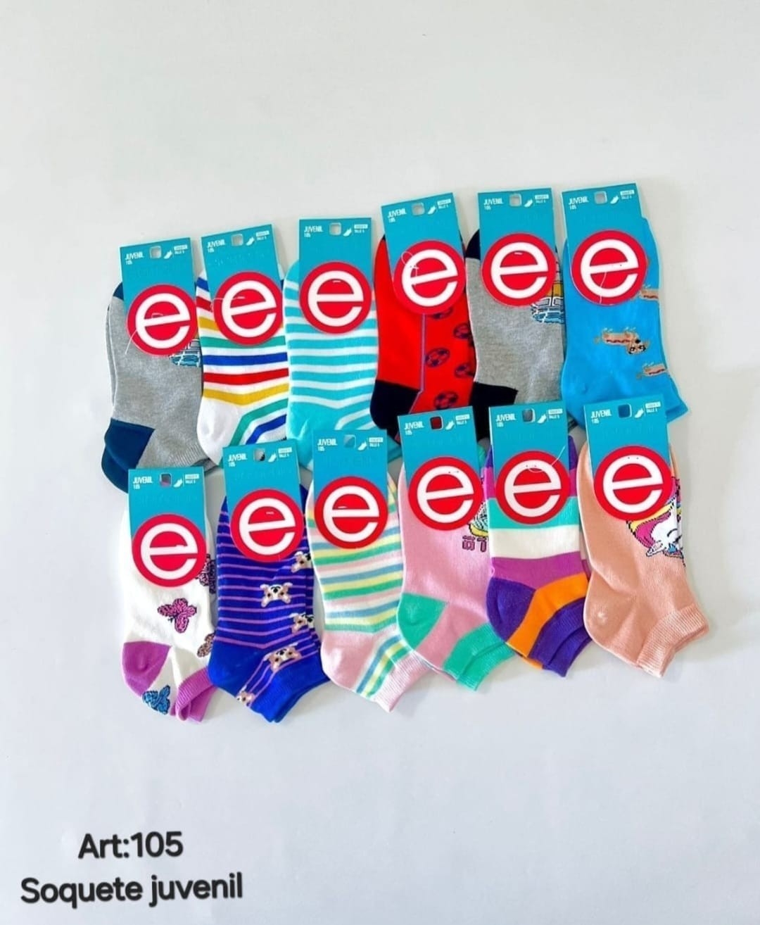 (art:105)elemento Soquete Juvenil Unisex Estampado - Imagen 2