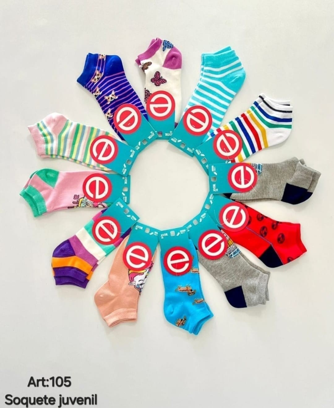 (art:105)elemento Soquete Juvenil Unisex Estampado - Imagen 3
