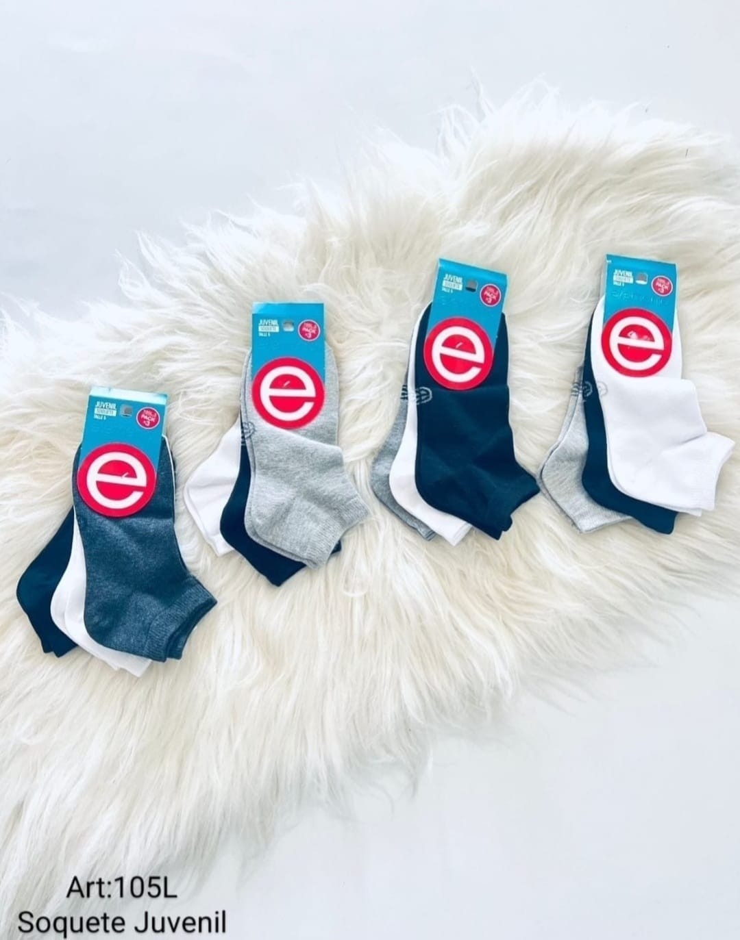 (art:105l.3)elemento Medias Soquete Tripack X3 Unisex Lisas - Imagen 2