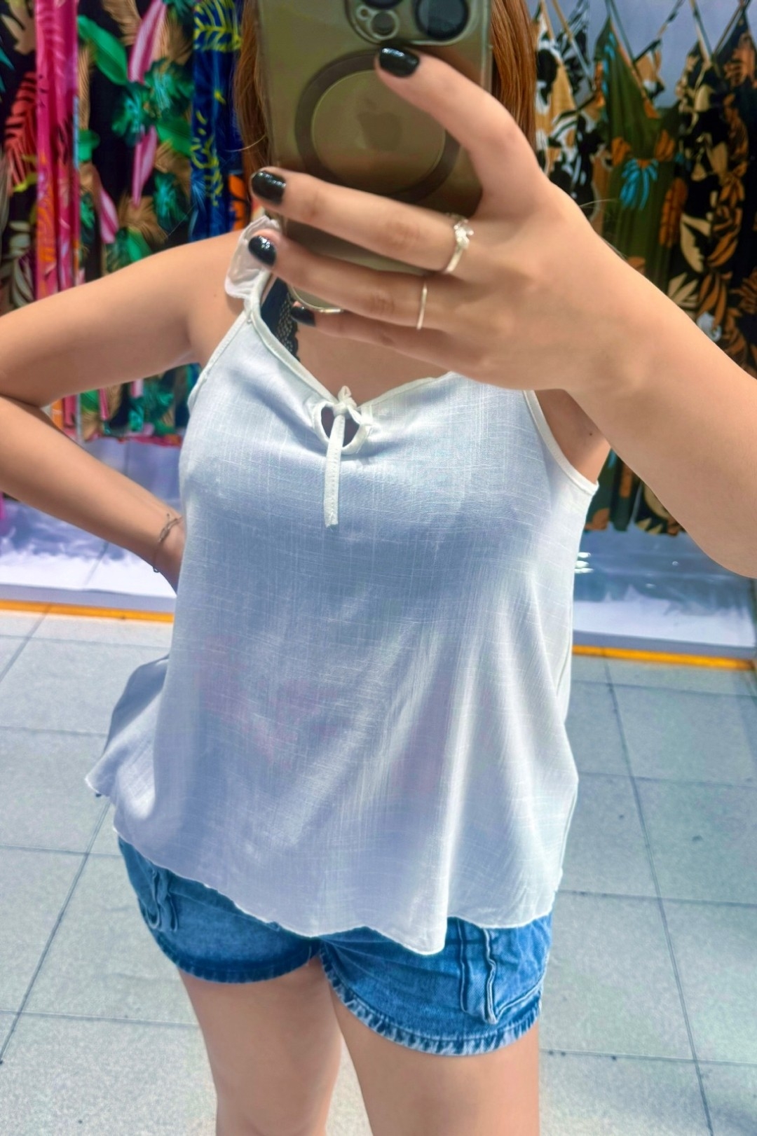 Musculosa Lino Liso - Imagen 2