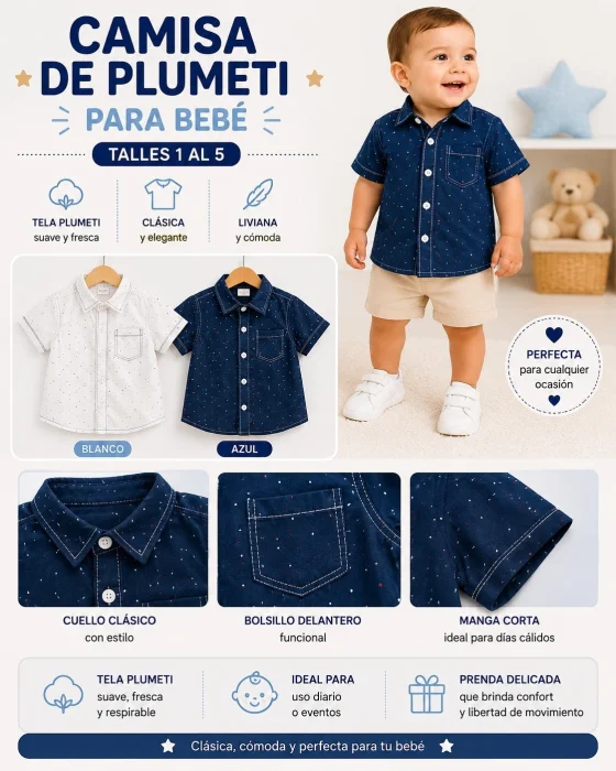 Camisa de Poplin Bebe