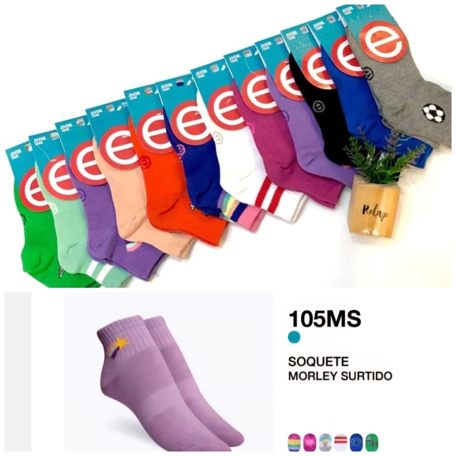 (art:105ms)elemento Media Juvenil Soquete Alto Unisex - Imagen 4