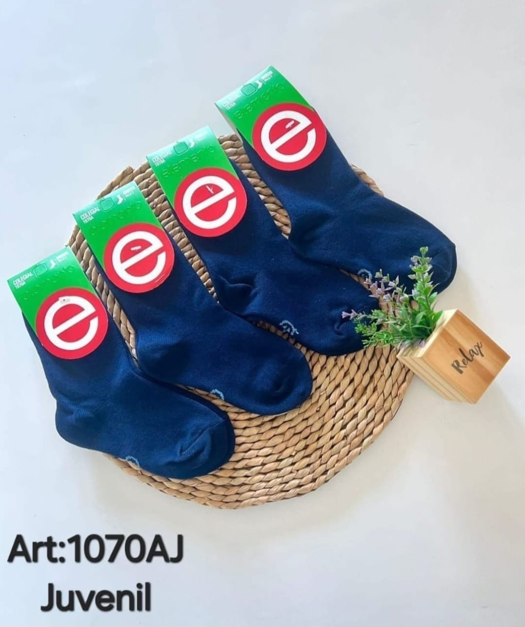 (art:1070aj) Elemento Media Juvenil Colegial 1/2 Caña Unisex Lisas - Imagen 3